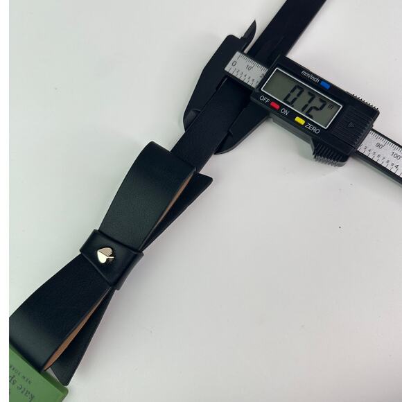 Kate Spade Black Bow with Gold Spade Leather Belt in Medium main image 8